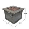 GDFStudio Ellesmere Outdoor 40,000 BTU Lightweight Concrete Square Fire Pit - 3 of 4