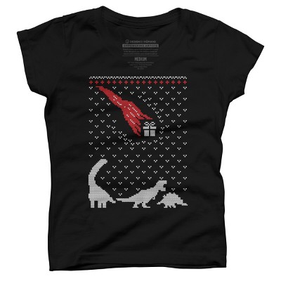 Girl's Design By Humans ugly christmas sweater By shirtpublic T-Shirt