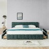 GDFStudio Abbott Queen Size Tufted Chenille Upholstered Bed with Drawer and Headboard - 2 of 4