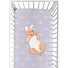 Sweet Jojo Designs Girl Baby Fitted Crib Sheet Boho Rainbow Lavender Purple and White - 4 of 4