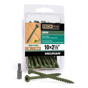 Hillman Deck Plus No. 10 X 2-1/2 in. L Green Star Flat Head Exterior Deck Screws 40 pk - 1 of 1