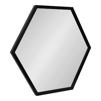 24" x 26" Laverty Hexagon Wall Mirror Black - Kate & Laurel All Things Decor