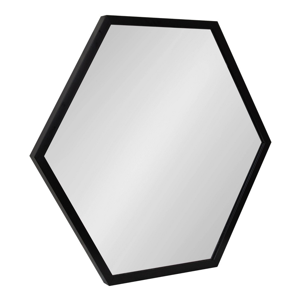 Photos - Wall Mirror 24" x 26" Laverty Hexagon  Black - Kate & Laurel All Things Dec