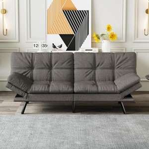 Vipbear 68" Futon Sofa Bed,Convertible Memory Foam Couch Bed,Folding Sofa Bed Sleeper Couch - 1 of 4