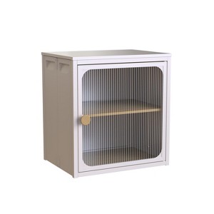 MaseiKar Single Sturdy & Convenient Foldable Cabinet, Durable Steel-Wood Combo with Anti-Slip Design, Easy to DIY Storage Container with door - 1 of 4