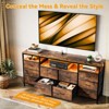 63" Fabric Dresser with 10 Drawers, TV Stand, Built-in USB Ports & LED Lights, Multi-Functional Storage for 75" TVs - 3 of 4