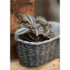 Slickblue Large Concrete Planter, Oval Shape with Basket Design, Indoor or Outdoor, Modern Farmhouse, Gray, 9x5x4" - 3 of 3