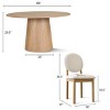 Orchid+Maye Dining Table Set, 60'' Oak Solid Wood Round Table with 8 Dining Chairs King Louis Back and Natural Wood Legs for 8 - Maison Boucle - 3 of 4