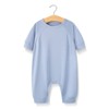 MyKids-USA Baby Solid Color Medium Sleeve Summer Crotch Jumpsuit Pajamas - 3 of 4
