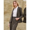 Hobemty Women Houndstooth Plaid Dressy Vintage Notched Collar Long Sleeve Semi Formal Suit Jacket - 4 of 4
