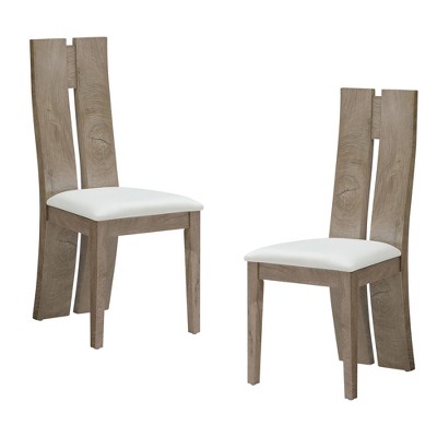 Ridstar 2 Set Armless Chairs with High Back For Dining Room-Brown