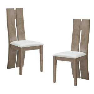 Ridstar 2 Set Armless Chairs with High Back For Dining Room-Brown - 1 of 4