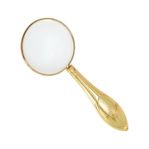 Unique Bargains Magnifying Glass Handheld Magnifier with Cross-Shaped Handle 10X Magnification ABS Metal Glass Gold Tone 1.77" 1 Pc - 1 of 4
