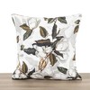 Ellis Curtain Magnolia Unique Floral Design Zipper Closure Pillow Shell 18" x 18" White - 2 of 4