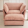 Upholstered  Chenille Accent Chair with Movable Ottoman, Modern Armchair Sofa with Wide Seat and Curved Armrests, Cozy Accent Chair for Living-Koiai - 2 of 4