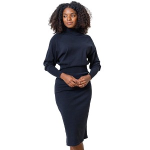 Hope & Henry Womens' Mock Neck Dolman Sleeve Sweater Dress - 1 of 4
