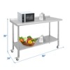 60X24x35 Inch Stainless Steel Work Table with Double Shelf, Heavy Duty Prep Station for Kitchen Restaurant or Garage Storage - 2 of 4