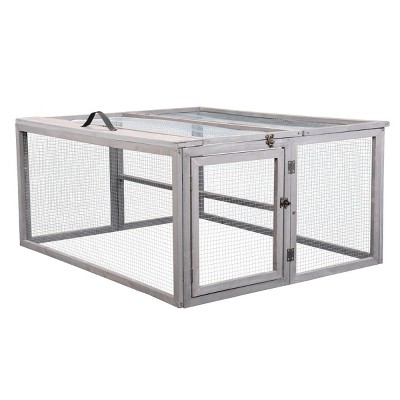AZL1 Life Concept Pet Crates and Houses Versatile Animal Pen with Perch Bar and Easy Assembly for Pets Outdoor Activities, Gray, 45.25"*37.25"*21"