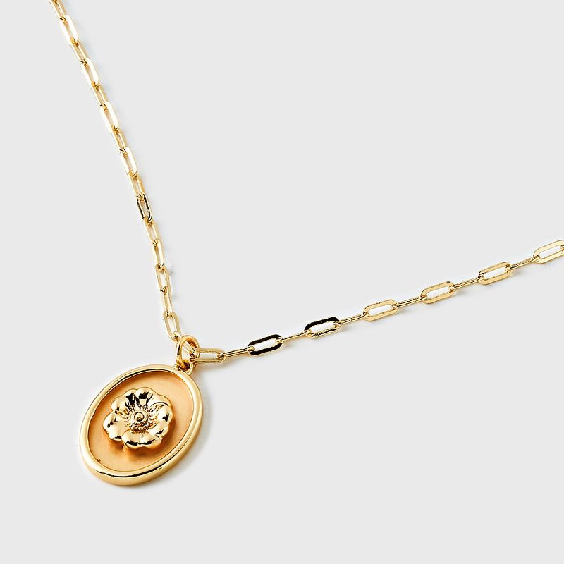 Beloved + Inspired 14K Gold Dipped Poppy Tag Pendant Necklace - Gold, 4 of 5