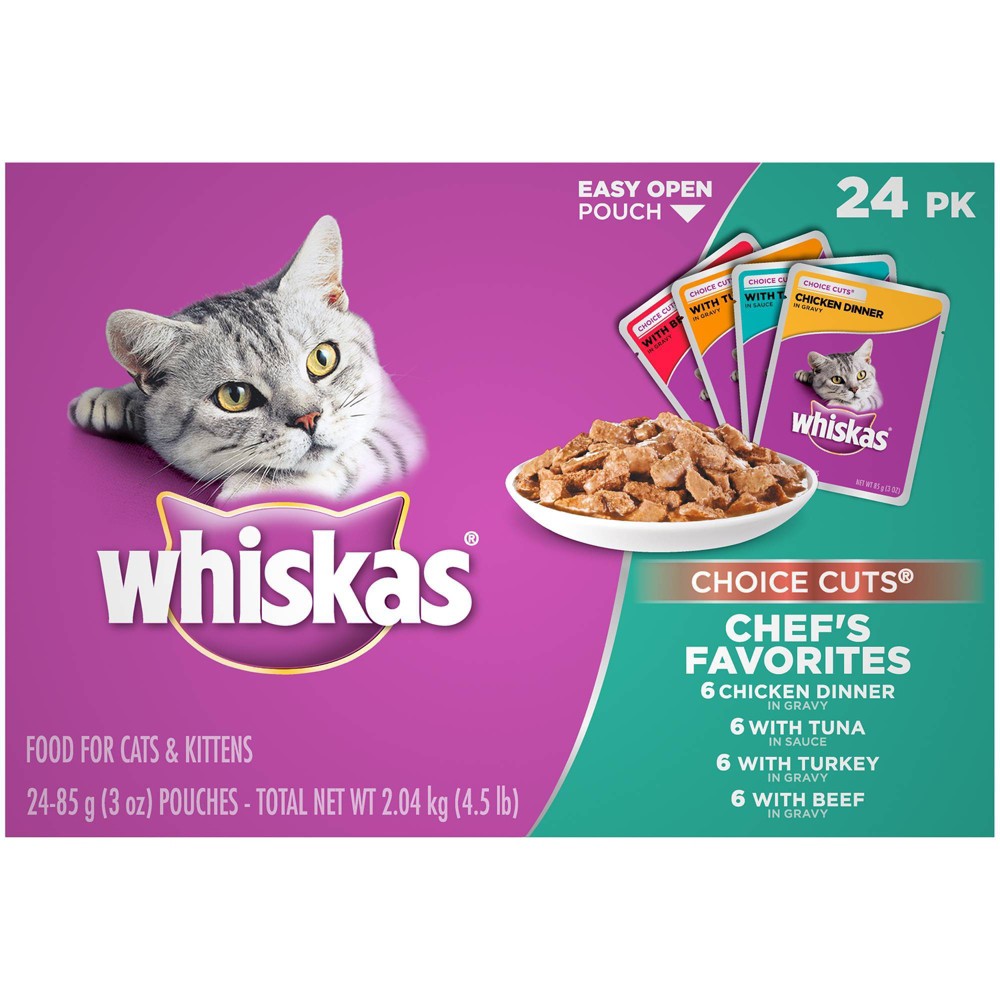 UPC 023100058153 product image for Whiskas Choice Cuts Chef's Favorites Wet Cat Food - 3oz/24ct Variety Pack | upcitemdb.com