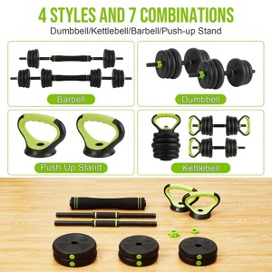 4-In-1 Adjustable Dumbbell Set 44Lbs, Multi-Function Home Gym Equipment for Strength Training, Bench Press, Squats & Push-Up Handles - 1 of 4