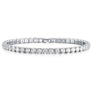 Hollywood Sensation Amelia Cubic Zirconia Single Row Tennis Bracelet 7 Inches Gold - 1 of 4