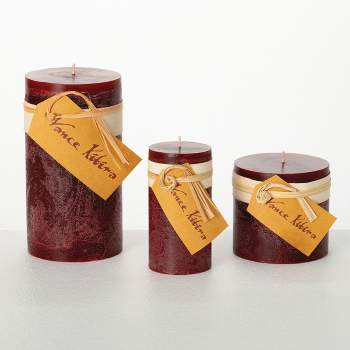 Sullivans Vance Kitira Set of 3 Pillar Candles, Clean-Burning, Environmental-Friendly, Scentless, Real-Wax Candles, Home Décor, Hosting Décor