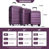 SEVOBAL Luggage 3 Piece Expandable PC Set with Spinner Wheels, TSA Lock, Check Travel with Hooks, Ideal for travelling, Purple, 20.08"*11.61"*30.71" - 3 of 4