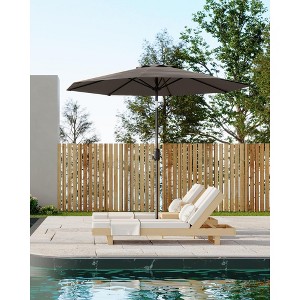 9FT Patio Umbrella Outdoor, Market Umbrella, Table Umbrella with Push Button Tilt and Crank, 8 Sturdy Ribs UV Protection Waterproof - 1 of 4