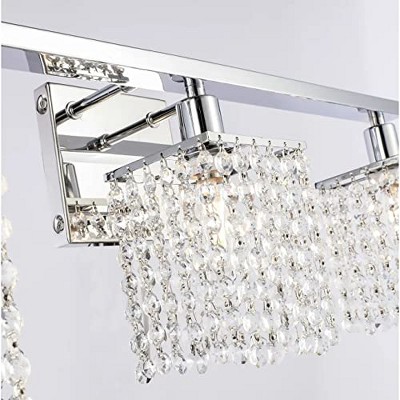 Phineas Black and Clear Crystal 4-Light Dimmable Bath Sconce