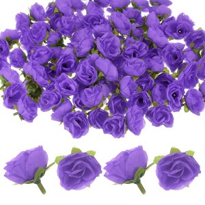 Unique Bargains Silk Plastic Small Faux Rose Artificial Flower Heads 1.2 inch - 1 of 4