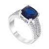 Slickblue 3 Ct. Cushion Cut CZ Engagement Ring, Rhodium Plated Criss-Cross Band, Multiple Color Options, Sizes 5-10 - 3 of 3