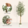 5/6/7ft Artificial Olive Tree - White Pot with Natural Wood Trunk & Fruits, Lifelike Faux Tree for Indoor Home Decor - 4 of 4
