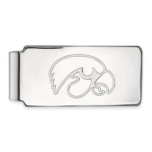 Black Bow Jewelry 10k White Gold Iowa Hawkeyes NCAA Money Clip - 1 of 3