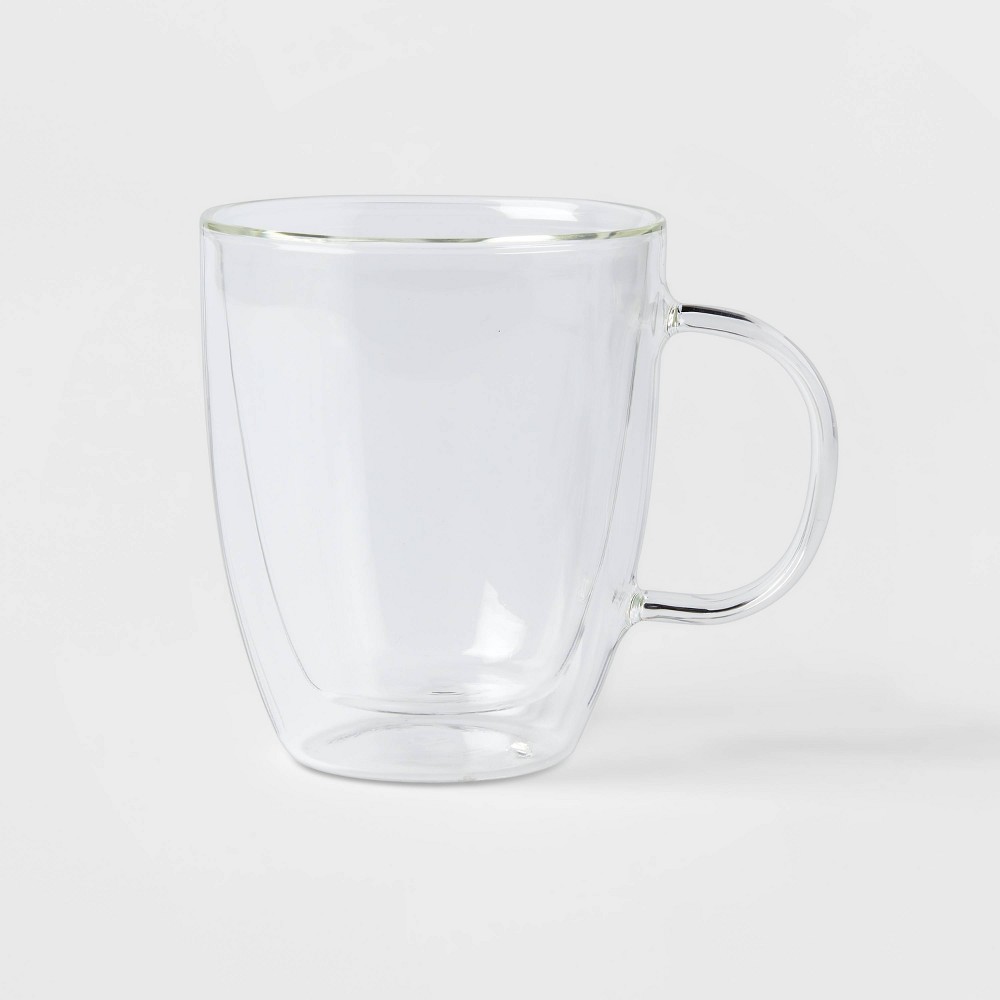 Photos - Glass 12oz  Mug - Threshold™: Clear Borosilicate , Traditional Style, Autumn Decor, Single Piece Drinkware