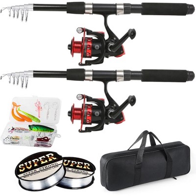 Probe Hues 6.9ft Telescopic Fishing Rod and Reel Combo with Carrier Bag