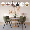 LeisureMod Bristol 27" Round Dining Table with Sintered Stone Top and Natural Wood Steel Pedestal Base for Modern Kitchen and Dining Room - 3 of 4