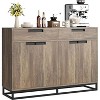55" Modern Farmhouse Sideboard Buffet Cabinet with 2 Drawers & 4 Doors, Kitchen Coffee Bar Storage Cabinet - 2 of 4