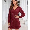 Women's Long Sleeve V-Neck Sequin Party Dress - Knee-Length Evening Gown (S-2XL) - 2 of 4