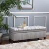 Okak Luxury ButtonTufted Storage Ottoman Bench Ottoman Foot Rest with Hidden Storage and Birch Wood Legs Bed Bench for Bedroom,Entryway, Light Gray - 3 of 4