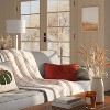 Windowpane Plush with Shearling Reverse Throw Blanket Cream/Orange - Threshold™ - image 2 of 4