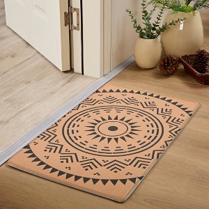 VECELO Front Door Mat Welcome Mat, Absorbent Muddy Kitchen Rugs, Non-Slip Rubber Backing Doormat - 1 of 4