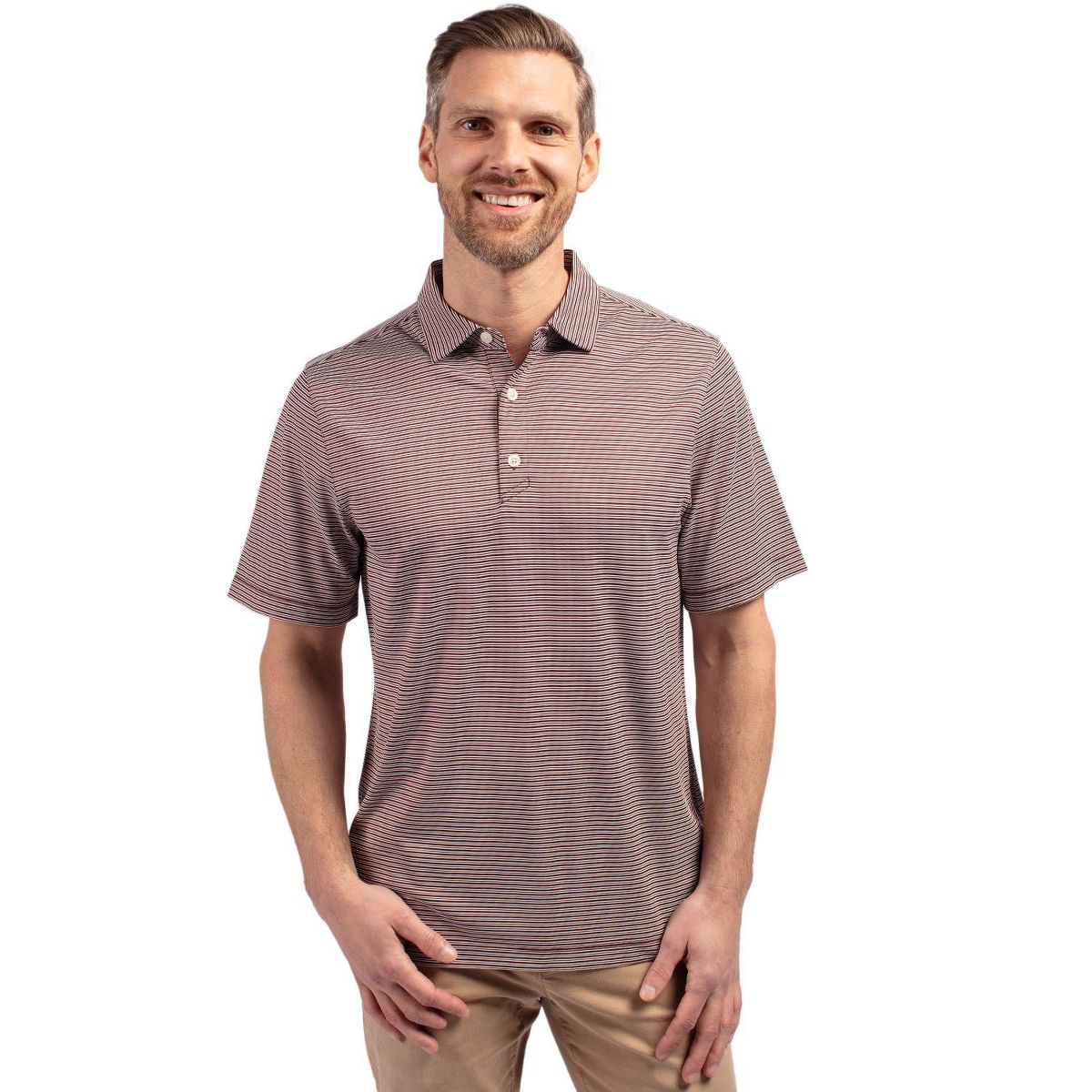 Cutter & Buck Forge Eco Double Stripe Stretch Recycled Mens Polo