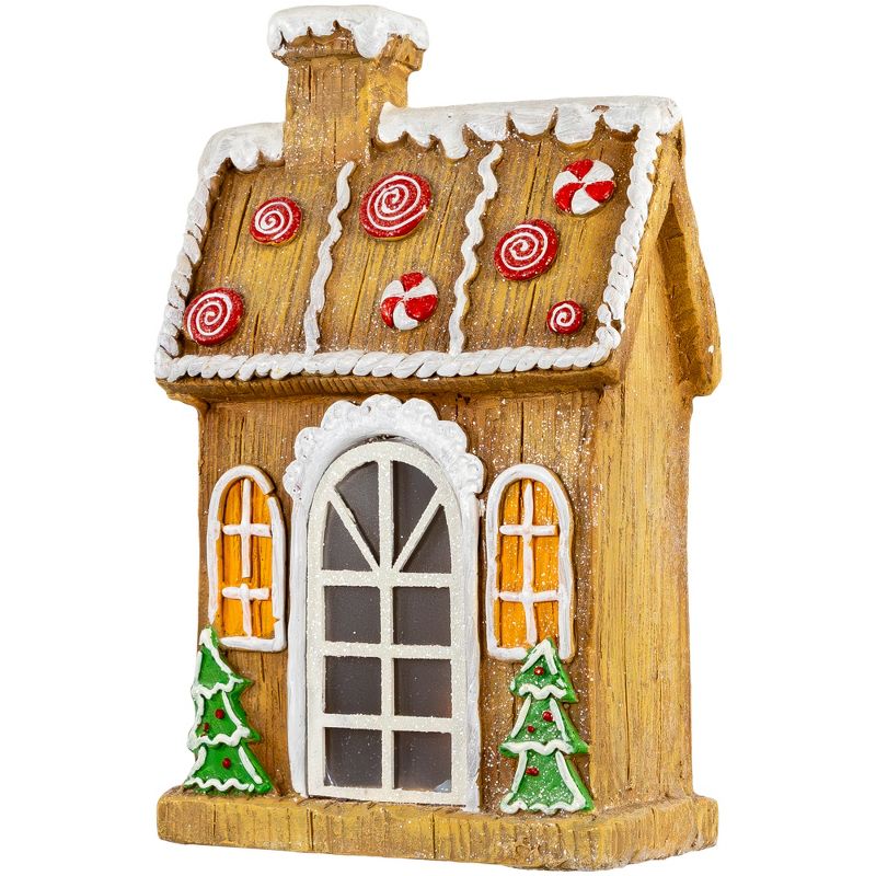 Northlight 14" LED Lighted Peppermint Gingerbread House Christmas Decoration, 5 of 8
