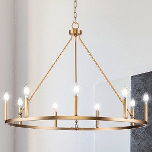 Urban Ambiance Luxury Modern Farmhouse Indoor Chandelier,  26-1/2''H x 35-1/2"W x 35-1/2''D,  Brushed Nickel Finish, UHP4603 - 1 of 4