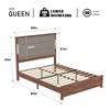 NicBex Queen/King Size Bed Frame with Upholstered Headboard,LED and Charging Station for Adults/Boys/Girls,Brown+Gray - 3 of 4