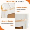 Unikito Stackable Plastic Storage Bins with Lids, Folding Storage Organizer Boxes Containers with Wheels, 26x15.7x14.8 inch, Large 1PC, White - 2 of 4