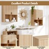 Fluted Bathroom Wall Cabinet, 29"H Over Toilet Storage with Adjustable Shelf, Modern Wooden Medicine Cabinet, Natural Finish - 2 of 4