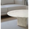 PAGED Modern Luxury Natural Marble Round Coffee Table for Living Room,Stylish Desigh Real Marble Center Table Tea Table End Table - 4 of 4