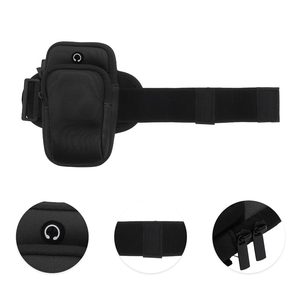 Unique Bargains Portable Phone Holder Arm Bands with Zipper 1 Pc - thumbnail 3